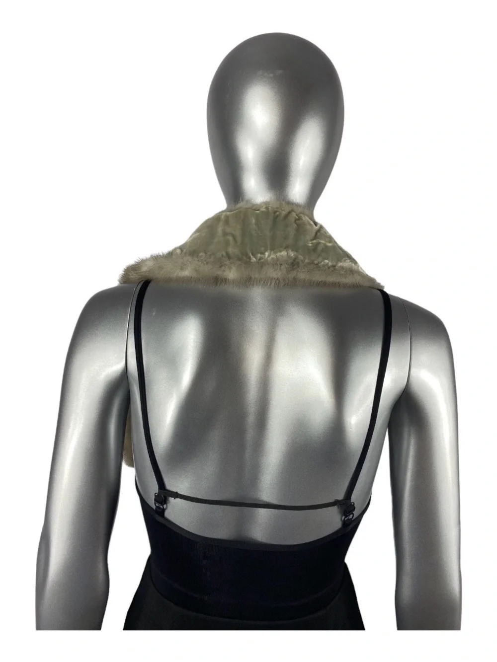 SILVER-GRAY Cerrulean Mink Scarf, 38” L, Certified Vintage Fur